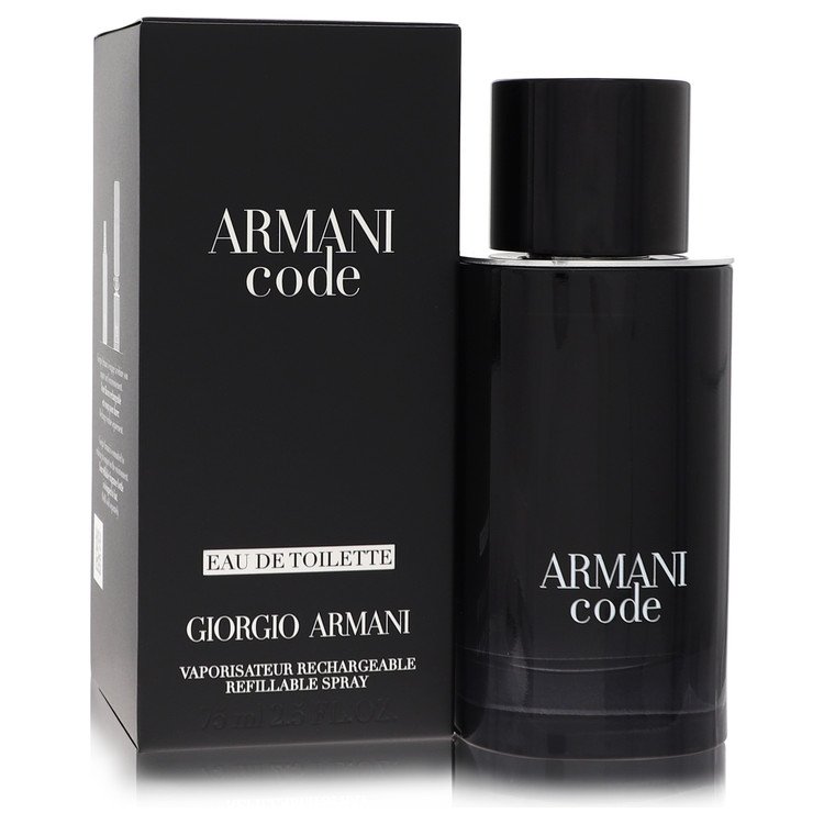Armani Code 2.5 oz Eau De Toilette Spray Refillable For Men By Giorgio Armani
