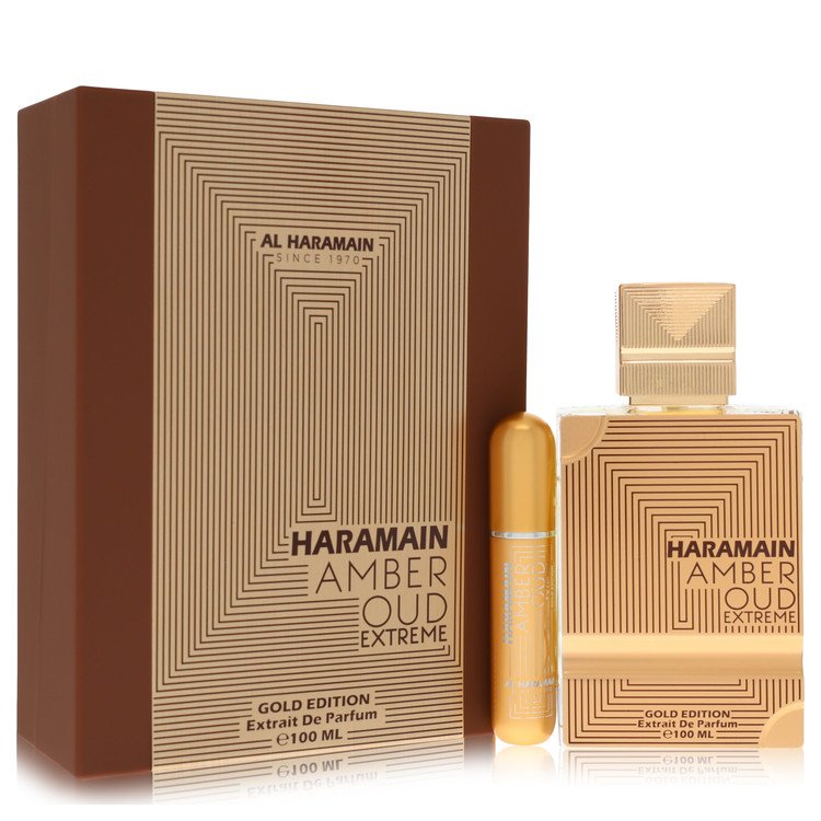 Image of Al Haramain Al Haramain Amber Oud Gold Edition Extreme Gift Set By Al Haramain 3.4 Pure Perfume Spray + 0.34 oz Refillable Spray by Al Haramain 3.4 Pure Perfume Spray + 0.34 oz Refillable Spray  - Best Deals
