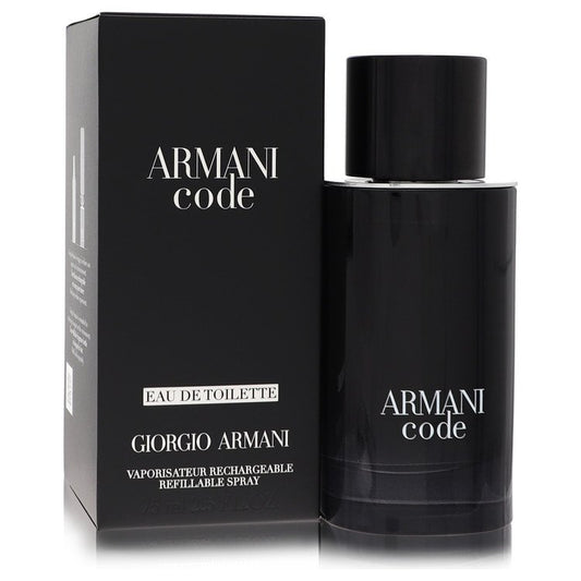 Armani Code 2.5 oz Eau De Toilette Spray Refillable For Men By Giorgio Armani