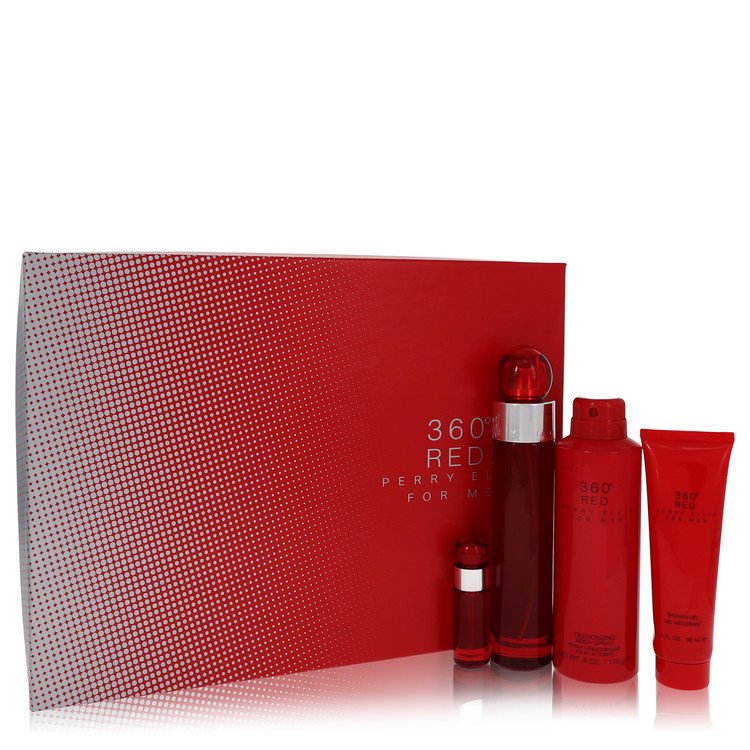 Image of Perry Ellis Perry Ellis 360 Red Gift Set By Perry Ellis 3.4 oz Eau De Toilette Spray + .25 oz Mini EDT Spray + 6 oz Body Spray + 3 oz Shower Gel by Perry Ellis 3.4 oz Eau De Toilette Spray + .25 oz Mini EDT Spray + 6 oz Body Spray + 3 oz Shower Gel Eau De Toilette - Best Deals