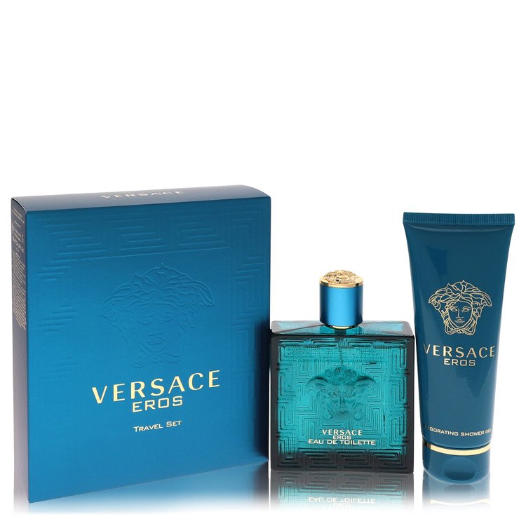 Versace Eros Gift Set By Versace 3.4 oz Eau De Toilette Spray + 3.4 oz Shower Gel For Men By Versace