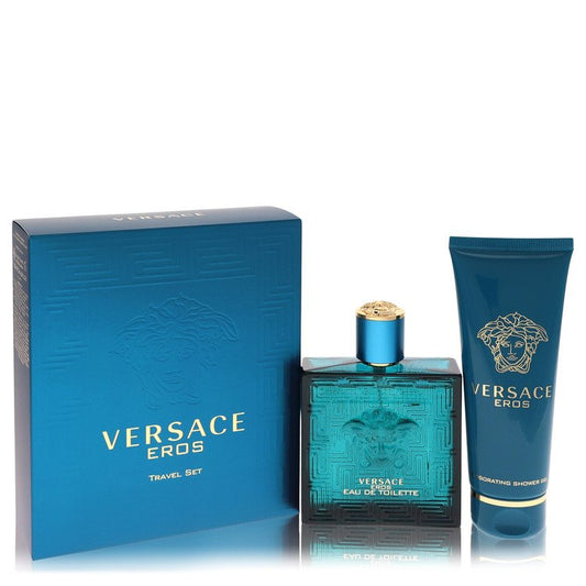 Versace Eros Gift Set By Versace 3.4 oz Eau De Toilette Spray + 3.4 oz Shower Gel For Men By Versace