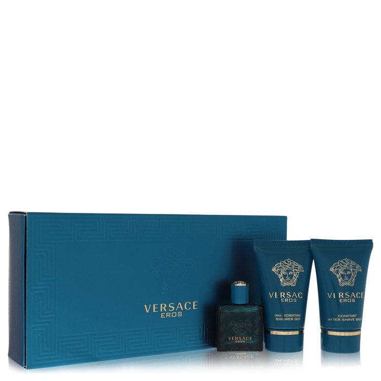 Image of Versace Versace Eros Gift Set By Versace .17 oz Mini EDT + .8 oz Shower Gel + .8 oz After Shave Balm by Versace .17 oz Mini EDT + .8 oz Shower Gel + .8 oz After Shave Balm EDT - Best Deals